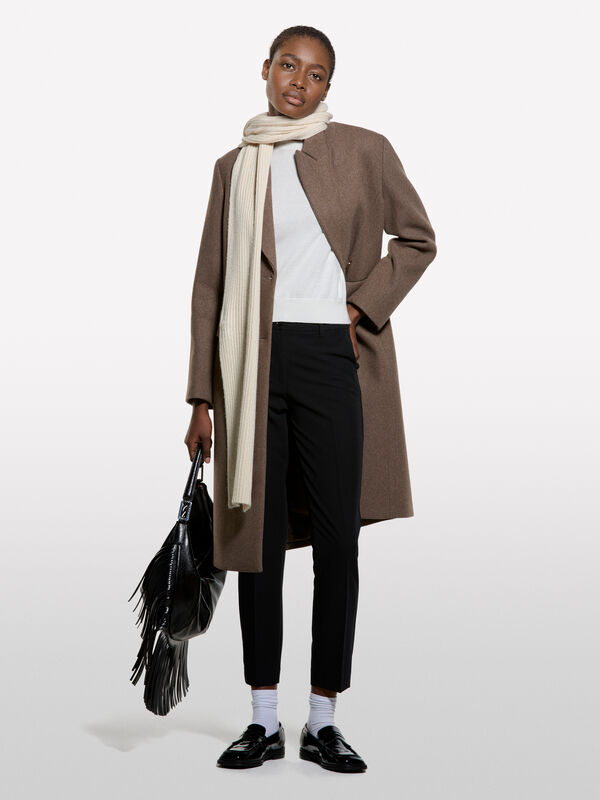 Cremeweißes Kurzarmhemd - rundhalspullover für damen | Sisley