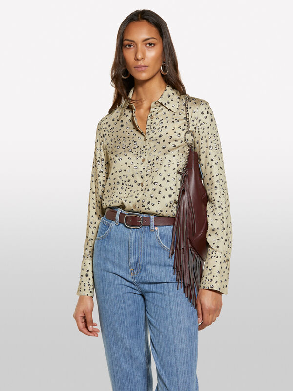 Hellgrünes, bedrucktes Hemd - hemden für damen | Sisley