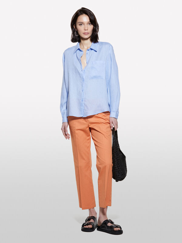 Orangefarbene Flare-Fit-Hose - flare hosen für damen | Sisley