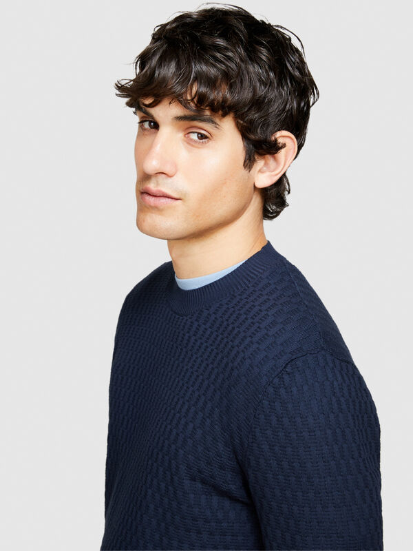 Einfarbiger Pullover - rundhalspullover für herren | Sisley