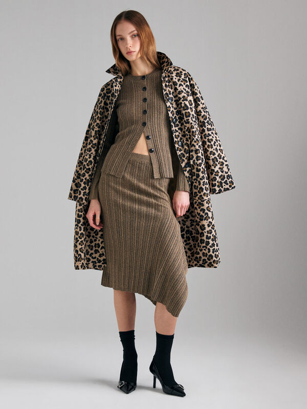 Gerippter Rock mit Drapierung - damen-midir&ouml;cke, longuette | Sisley