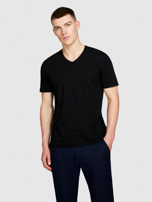 T-Shirt slim fit - kurzärmeliges t-shirt für herren | Sisley