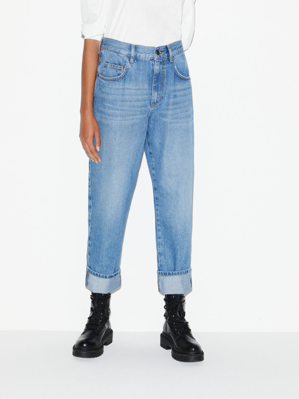 Baggy Fit-Jeans mit niedrigem Bund