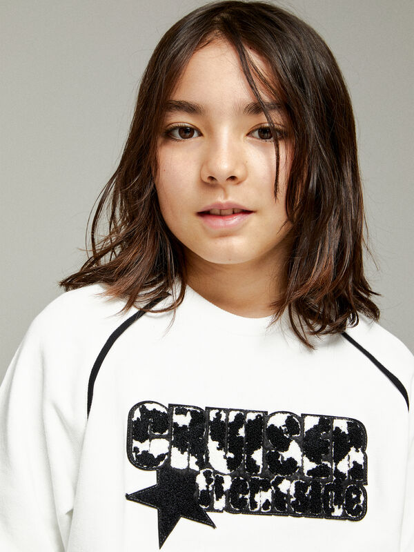 Oversized Sweatshirt mit Patch - strickwaren für jungen | Sisley Young