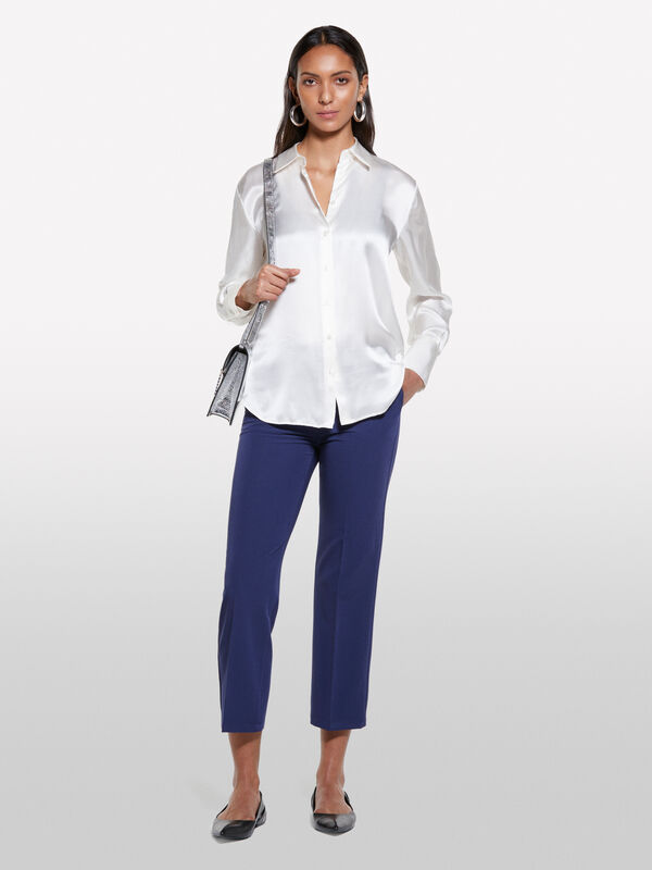 Seidenhemd in Creme-weiß - hemden für damen | Sisley