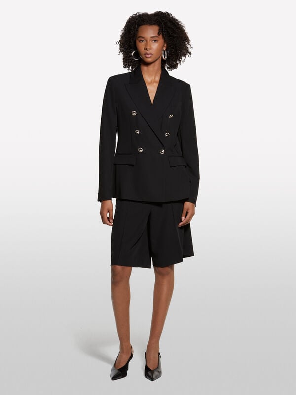 Schwarzer Blazer mit goldenen Knöpfen Schwarzer Blazer mit goldenen Knöpfen - blazer für damen | Sisley