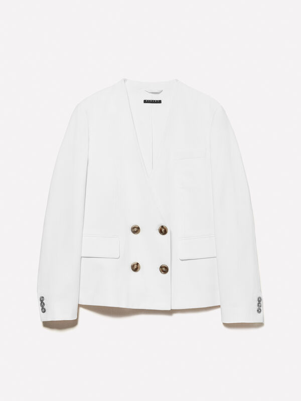 Cremeweißer Jungenblazer im Boy-Fit Cremeweißer Jungenblazer im Boy-Fit - blazer für damen | Sisley