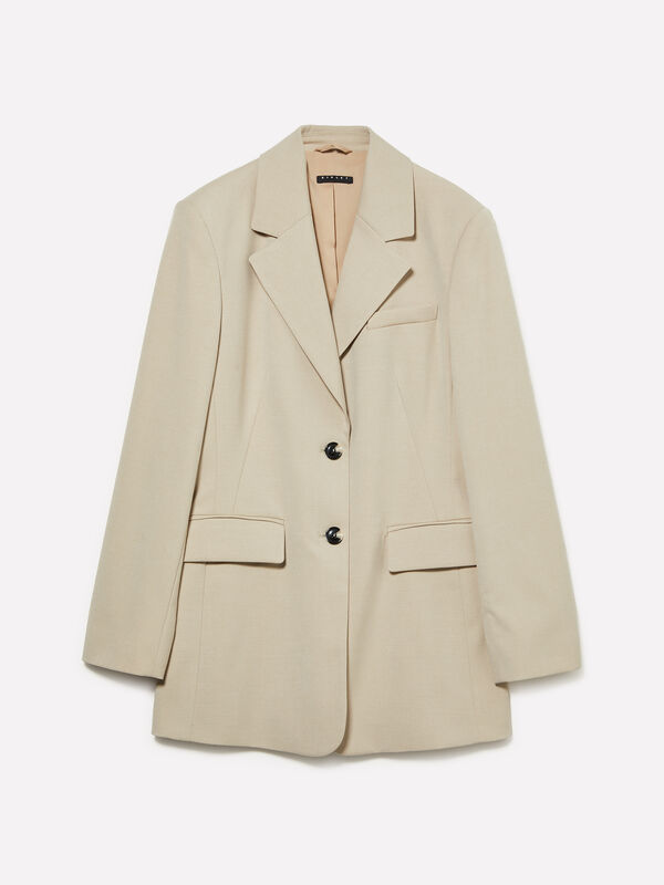 Langer, schmal geschnittener Blazer - blazer für damen | Sisley