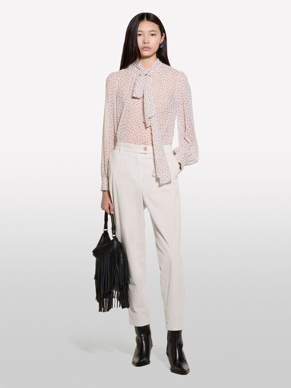 Creme-weiße Joggers aus Cordsamt - joggers hosen für damen | Sisley