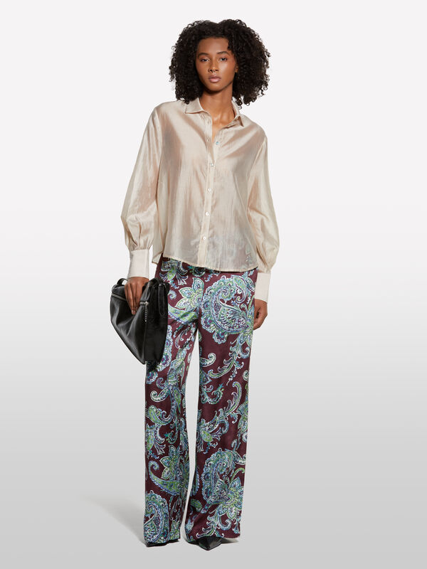 Halbtransparentes beiges Hemd Halbtransparentes beiges Hemd - hemden für damen | Sisley