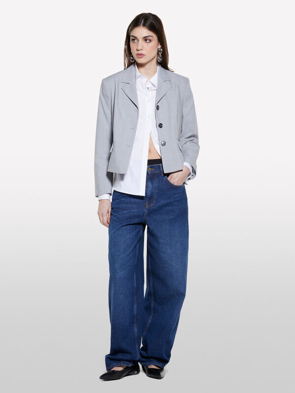 Kurze Jacke in Hellgrau - blazer für damen | Sisley