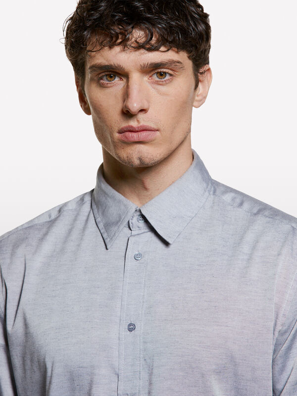 Hellgraues Button-Down-Hemd - regular hemden für herren | Sisley