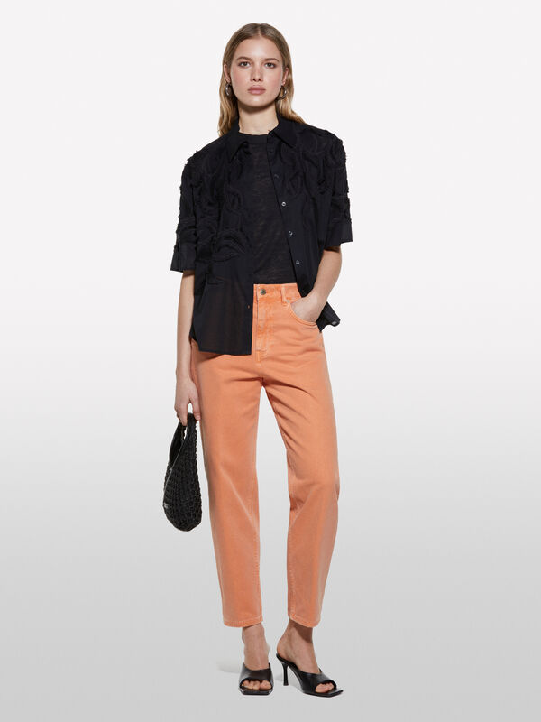 Jeansfarbe Style 68 Mom Fit Orange - mom fit und boyfriend jeans für damen | Sisley