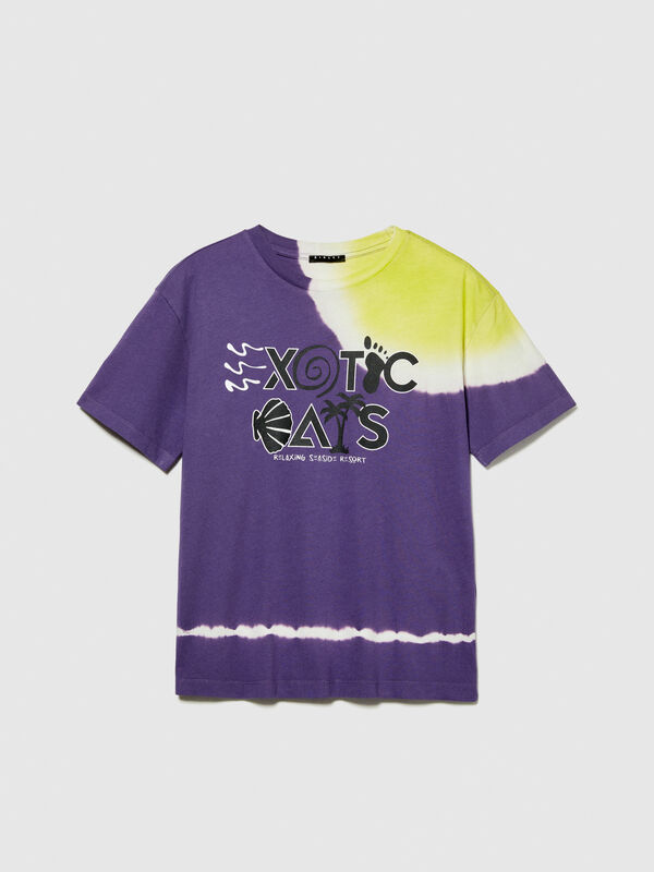 Batik-T-Shirt mit Aufdruck - kurzärmeliges t-shirt für jungen | Sisley Young