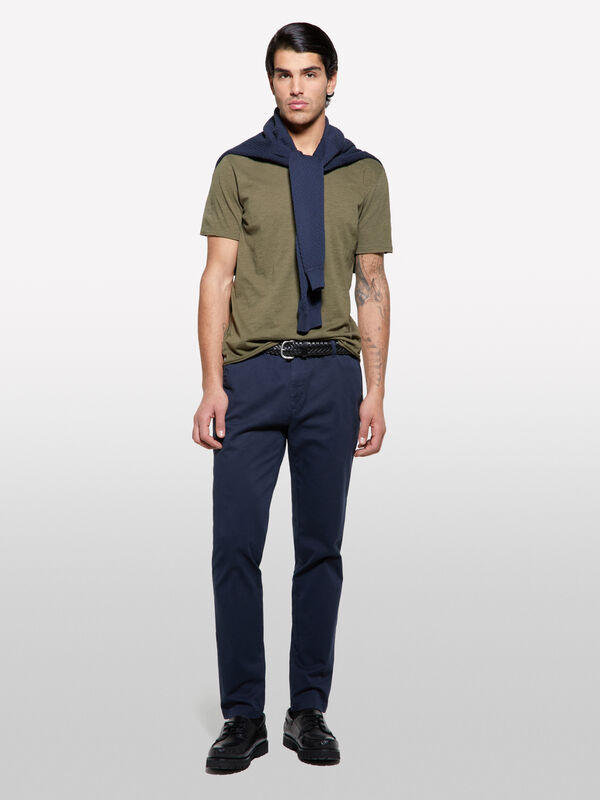 Chinohose slim fit in Dunkelblau - slim hosen für herren | Sisley