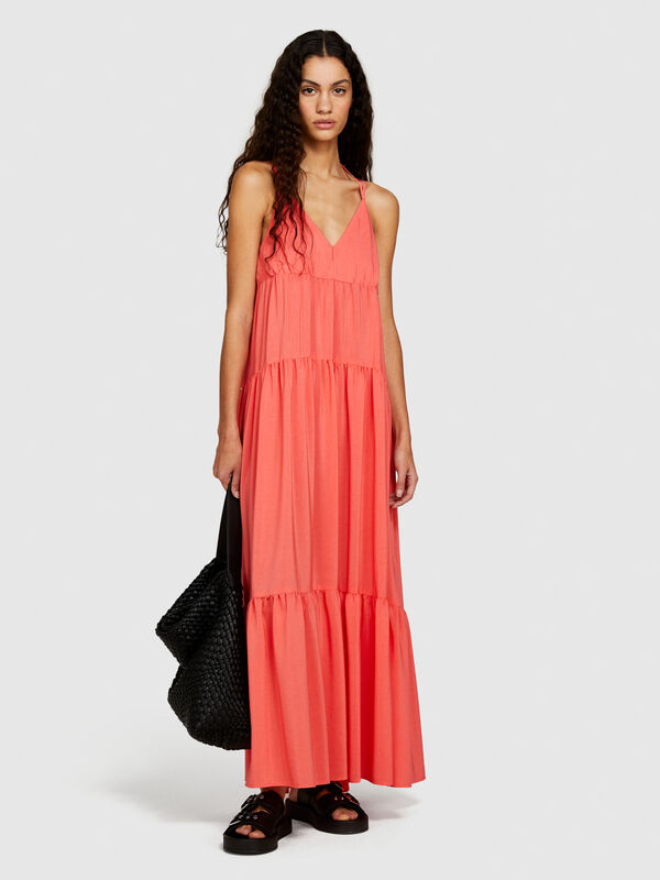 Langes Kleid mit Volants - lange kleider für damen | Sisley