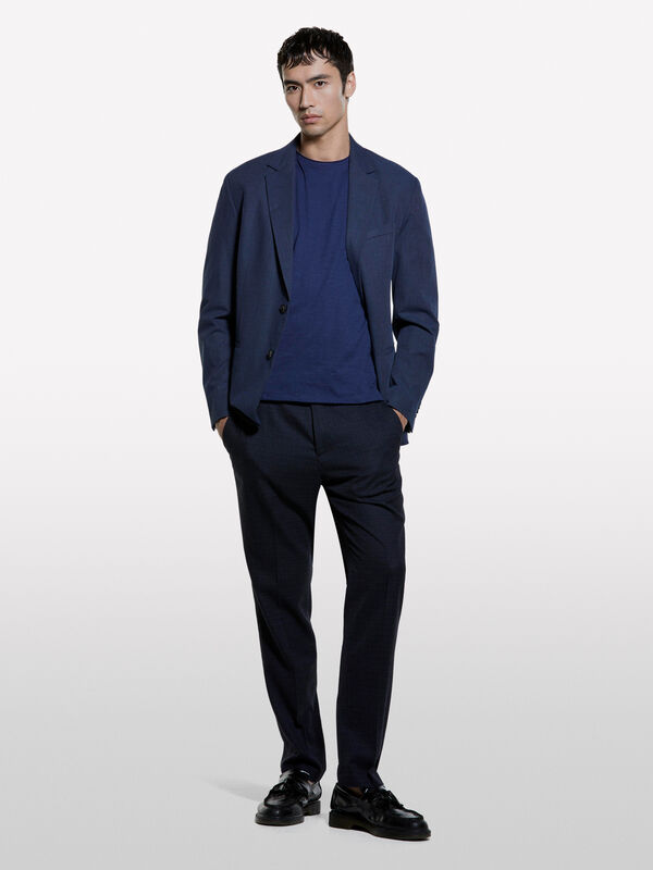 Blaues Slim Fit Kurzarm-T-Shirt - kurzärmeliges t-shirt für herren | Sisley