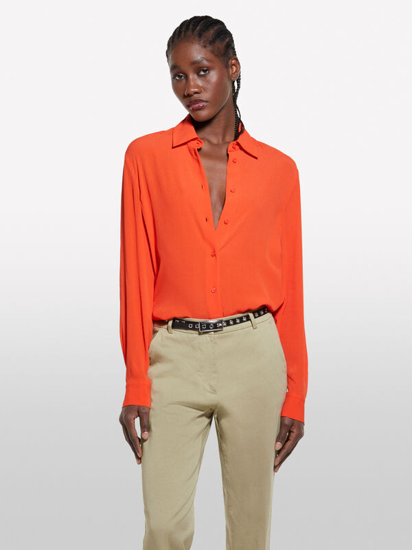 Rotes Hemd in over fit - hemden für damen | Sisley