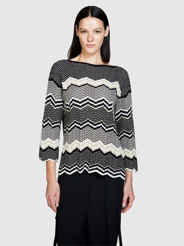 Multicolor-Pullover - pullover u-bootausschnitt für damen | Sisley