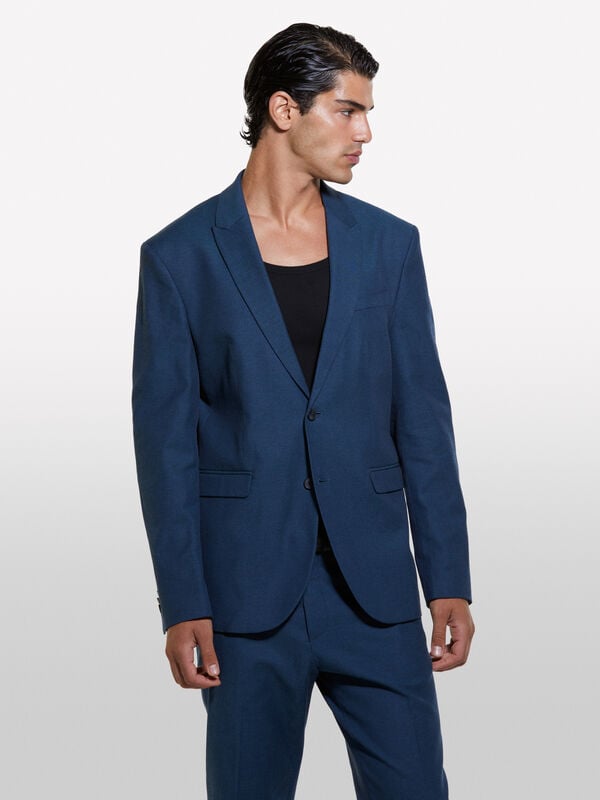 Maßgeschneiderter Blazer in Dunkelblau slim comfort fit - blazer für herren | Sisley