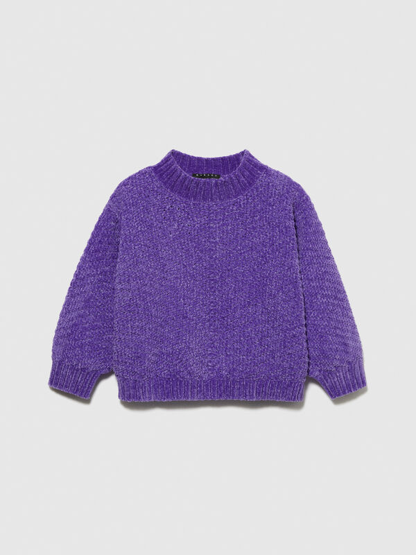 Cropped-Pullover aus Chenille