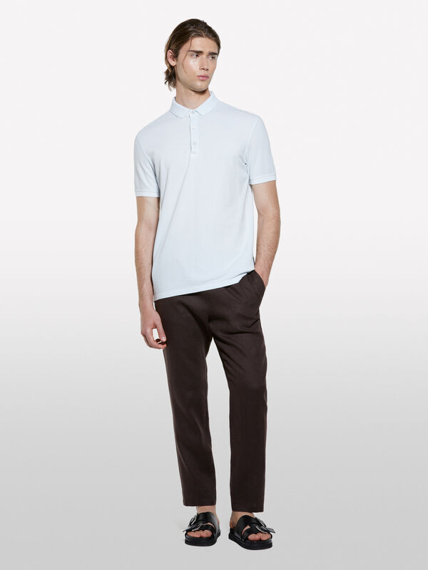 Hellblaues Poloshirt aus 100% Baumwolle - polo für herren | Sisley