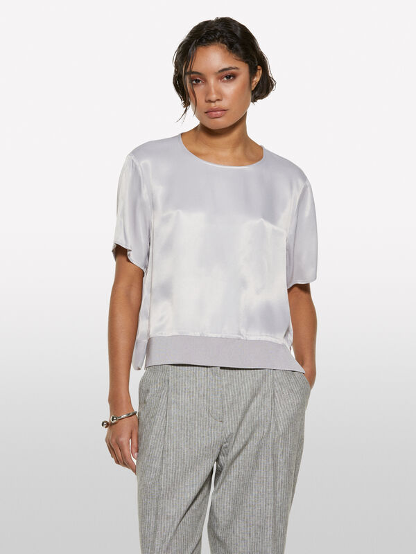 Graue Satinbluse - blusen für damen | Sisley