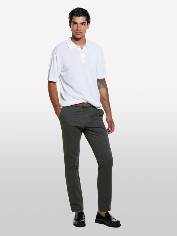 Creme-weißes Strickpolo - polo für herren | Sisley