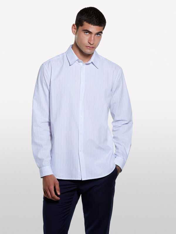 Garngefärbtes weißes Hemd - regular hemden für herren | Sisley