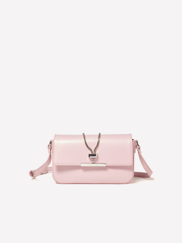 Rosa Schultertasche mit Kette - schultertaschen und umhängetaschen für damen | Sisley