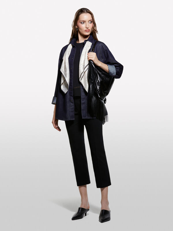 Dunkelblaues Jeanshemd Dunkelblaues Jeanshemd - hemden für damen | Sisley