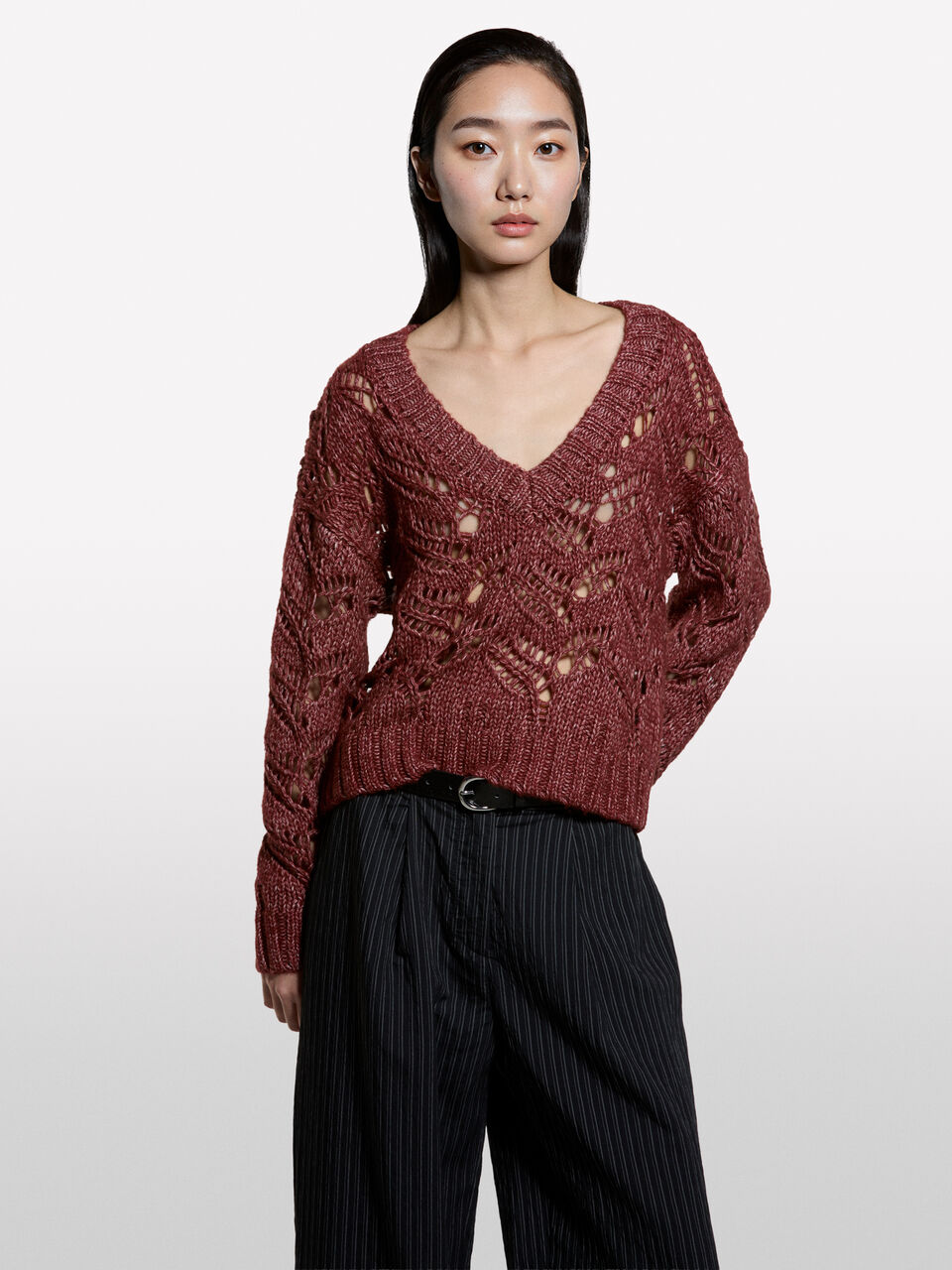 V NECK SWEATER L/S Damen image number null