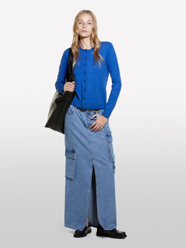 Blauer Cardigan regular fit - cardigans f&uuml;r damen | Sisley