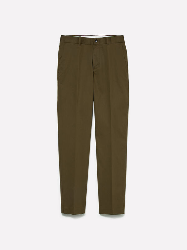 Olivgrüne Slim-Comfort-Fit-Hose - slim hosen für herren | Sisley