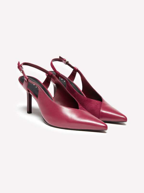 Burgunderroter Slingback aus 100 % Leder - damenschuhe mit absatz | Sisley