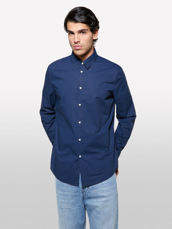 Bedrucktes Hemd slim fit in Blau - slim fit hemden für herren | Sisley