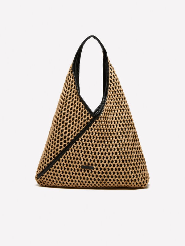 Beigefarbene Maxitasche mit Häkeleffekt - taschen tote bag für damen | Sisley