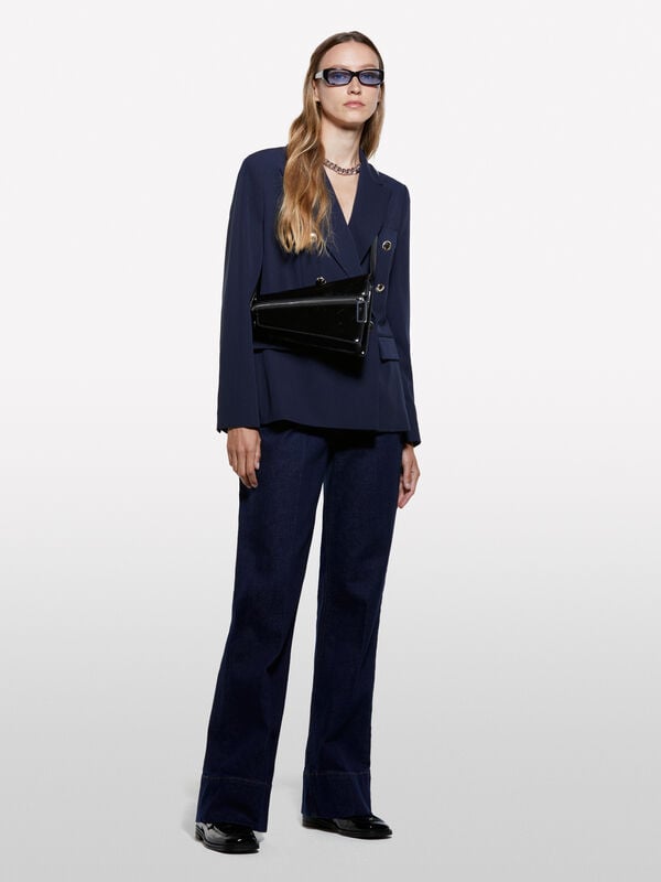 Dunkelblauer Blazer mit goldenen Knöpfen Dunkelblauer Blazer mit goldenen Knöpfen - blazer für damen | Sisley