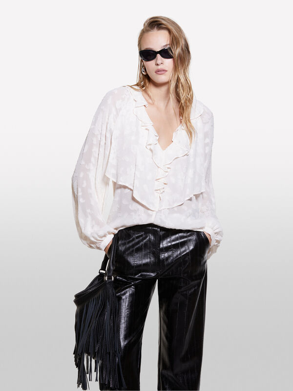 Bluse mit Rüschen und Volant - blusen für damen | Sisley