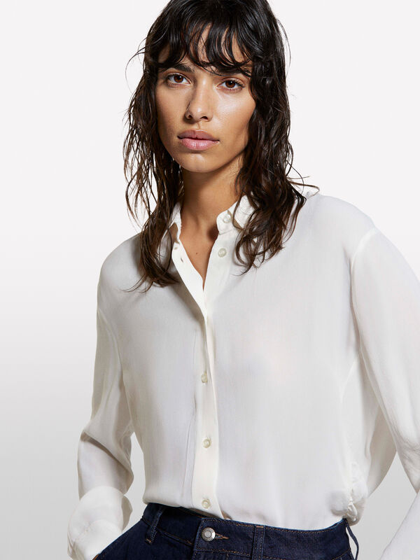 Cremeweißes Over-Fit-Hemd - hemden für damen | Sisley