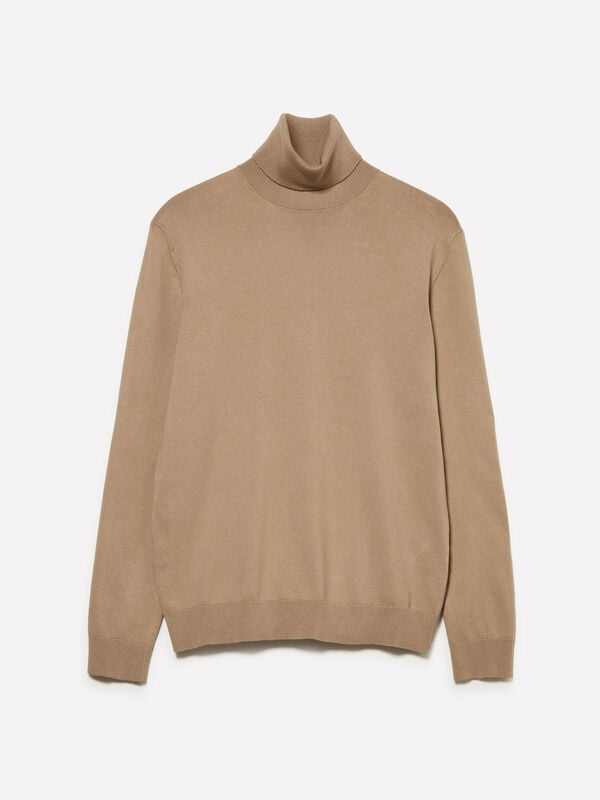 Taubengrauer Pullover mit hohem Kragen - pullover hoher kragen für herren | Sisley