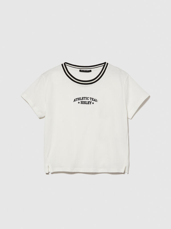 T-Shirt mit Stickerei - kurzärmeliges t-shirt für mädchen | Sisley Young