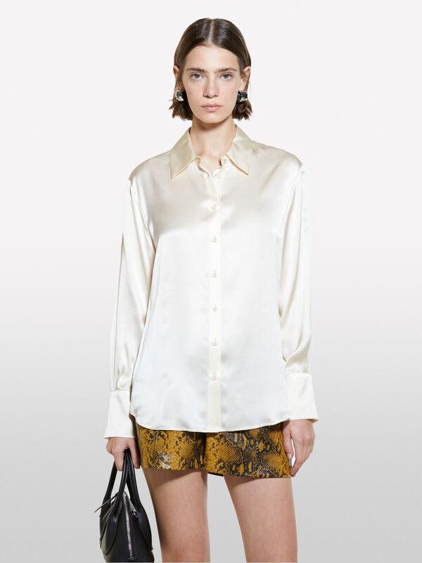 Creme-weißes Hemd aus 100% Seide - hemden für damen | Sisley