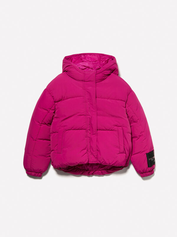 Wattierte Jacke in Fuchsia over fit - oberbekleidung für mädchen | Sisley Young