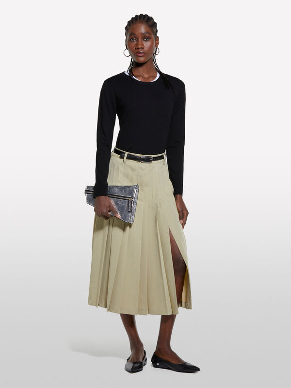 Schwarzer Pullover mit Rundhalsausschnitt - rundhalspullover für damen | Sisley