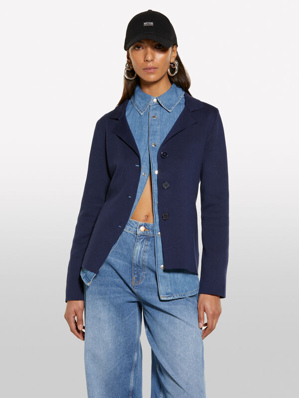 Strickblazer in Dunkelblau - blazer für damen | Sisley