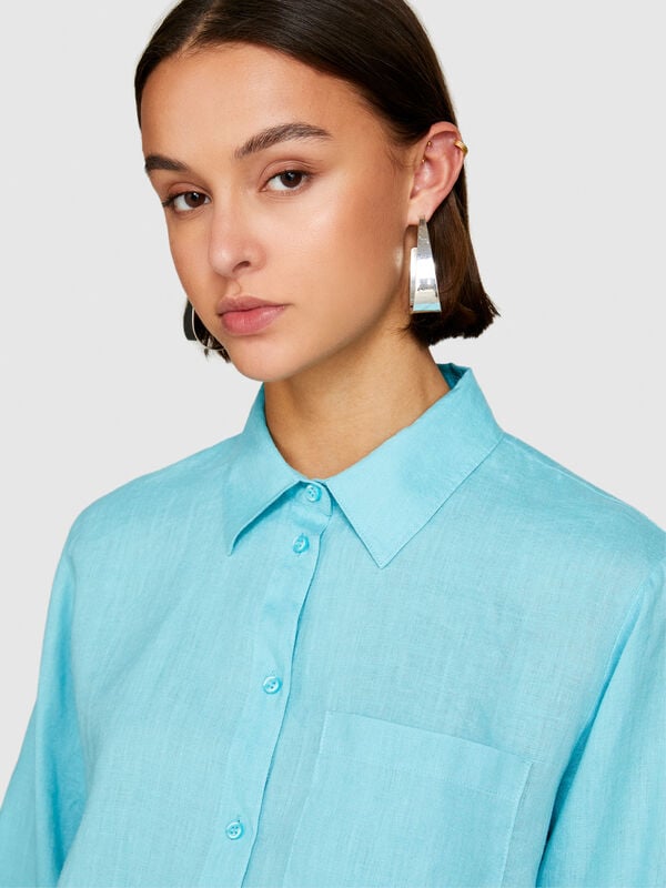 Hemd 100% Leinen - hemden für damen | Sisley