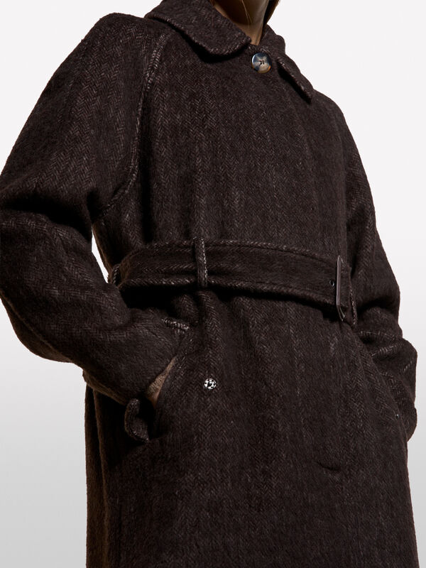 Langer Chevron-Mantel - mäntel für damen | Sisley