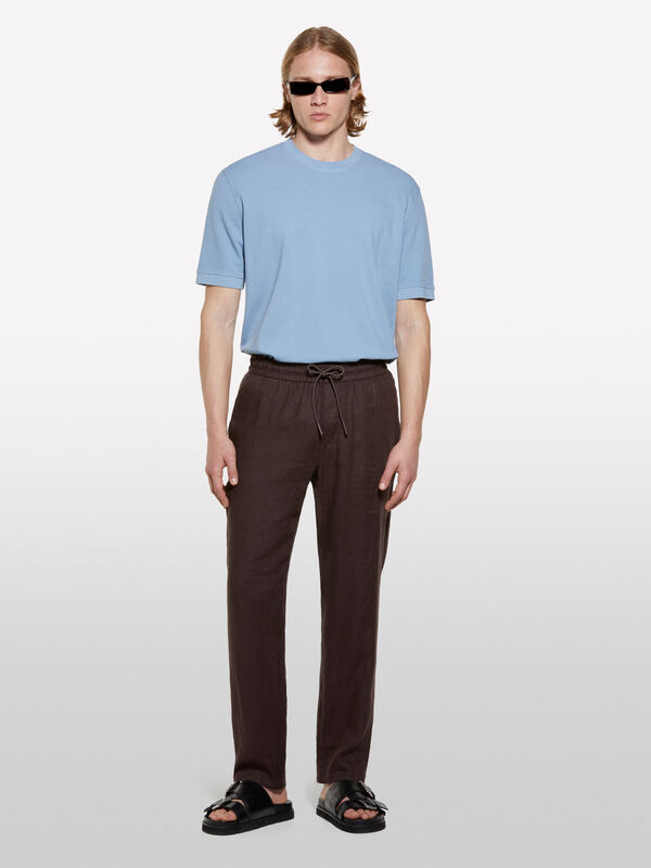 Hellblaues Kurzarm-T-Shirt - kurzärmeliges t-shirt für herren | Sisley