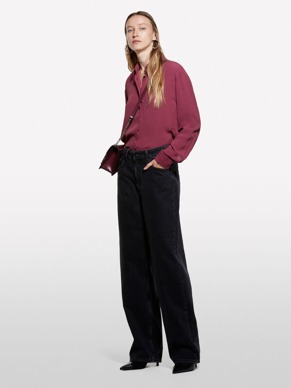 Burgunderrotes Oversize-Hemd Burgunderrotes Oversize-Hemd - hemden für damen | Sisley